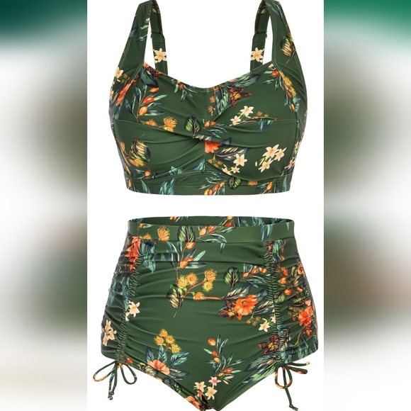 Hanna Nikole Other - HANNA NIKOLE PLUS SIZE Ruched 2 Piece Bikini